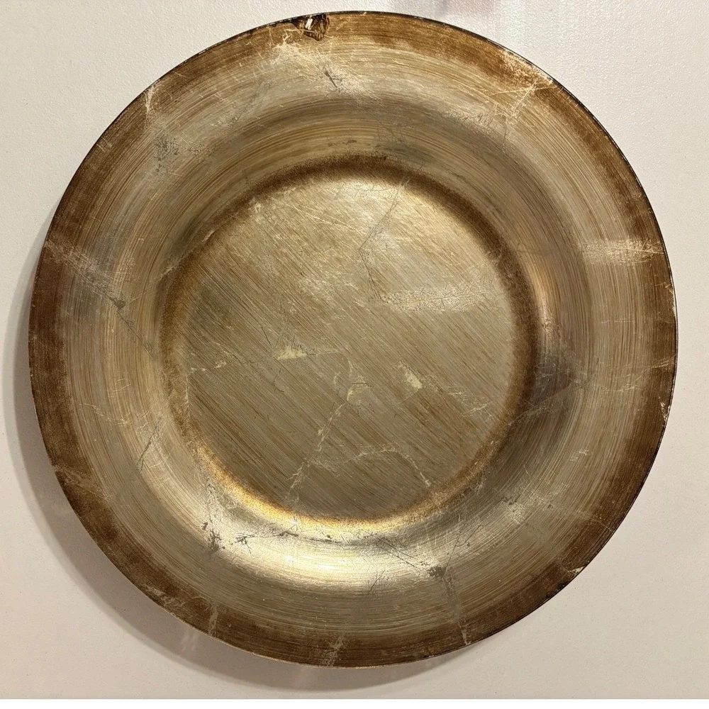 Target Decorative‎ Charger Plate Gold Metallic Crackle Finish Tableware 19 inch